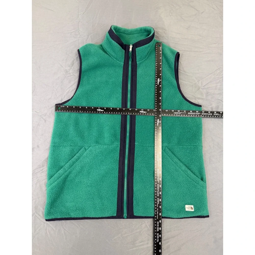 The North Face Mens Full Zip‎ Fleece Vest Green Navy Blue NF0A4QZH XL